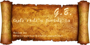 Györkös Borbála névjegykártya
